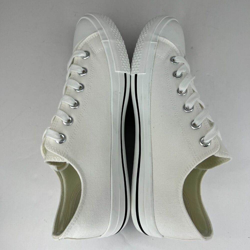 CG2B Womens Gage White Fabric Low Top Lace Up Casual Size 10 M Sneakers - Picture 6 of 10